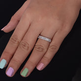 Round Shape White Diamond Sterling Silver  Ring